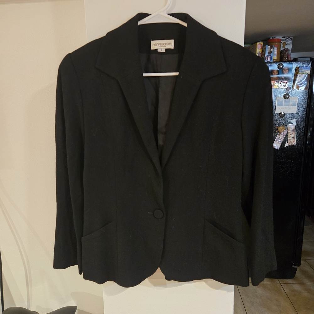 Henri Bendel Black Blazer Classic Suit Jacket